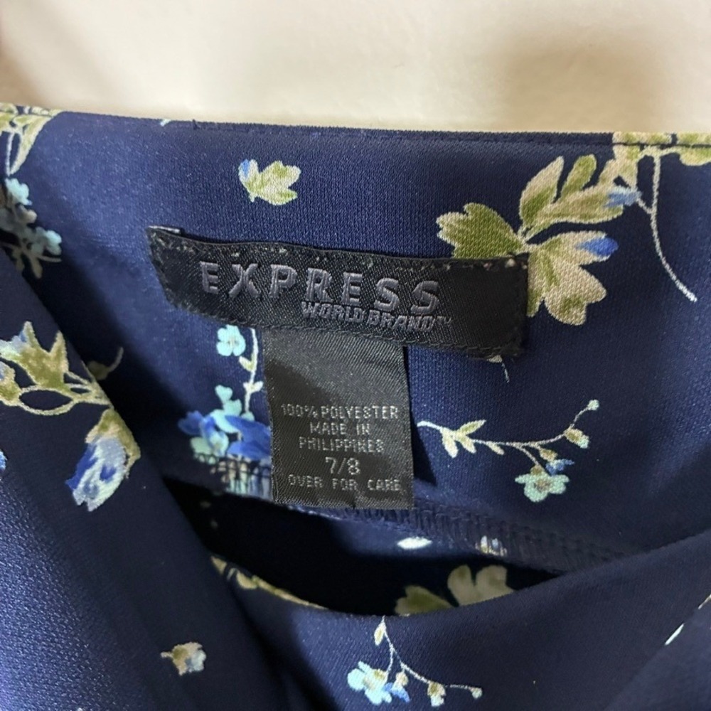 Vintage Y2K Express Babydoll Slip Dress Size M Blue Floral Fairy - Picture 3 of 6
